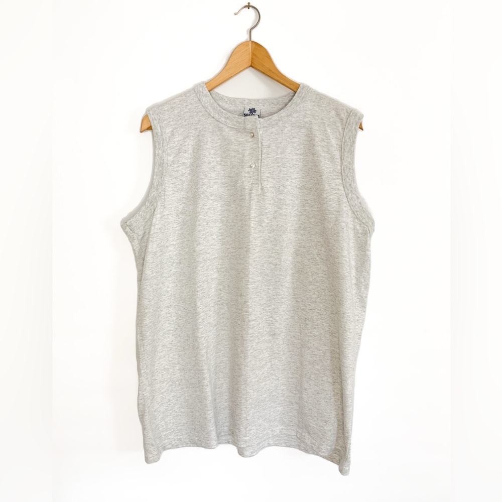 Vintage Grey Henley Muscle Tank